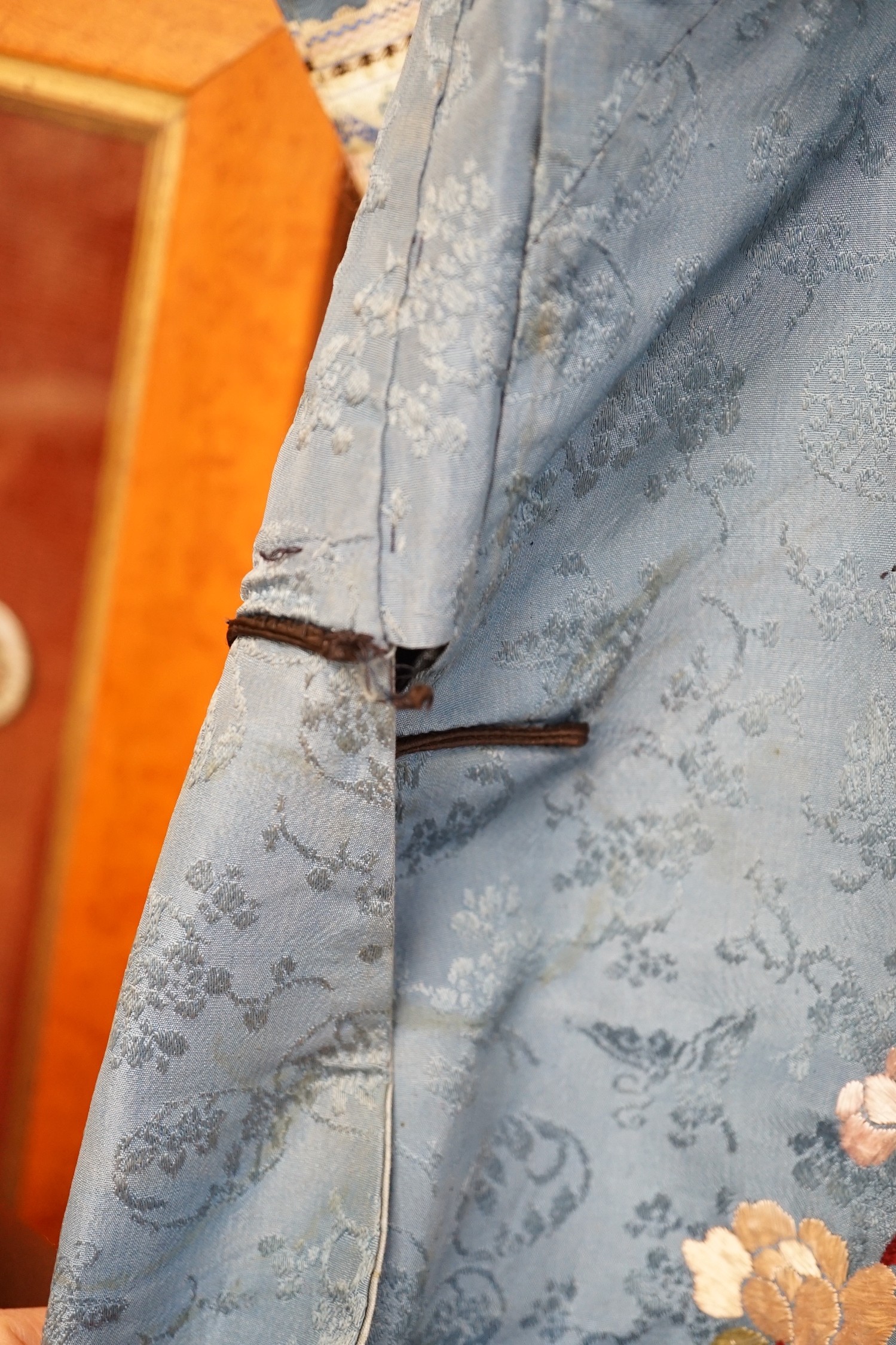 A Chinese silk embroidered robe, late 19th century